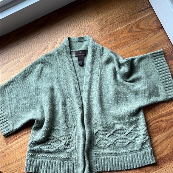 Fenn Wright Manson Green Open Cardigan Sweater XL Nylon/Angora/Wool Blend - Picture 11 of 11